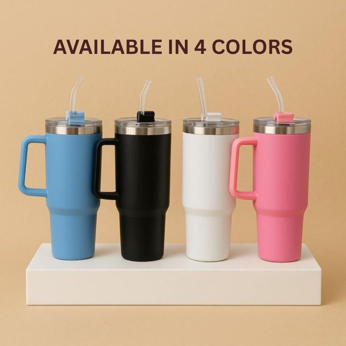 1200ml Tumbler with Lid and Handle, Double Insulated Stainless Steel Wall