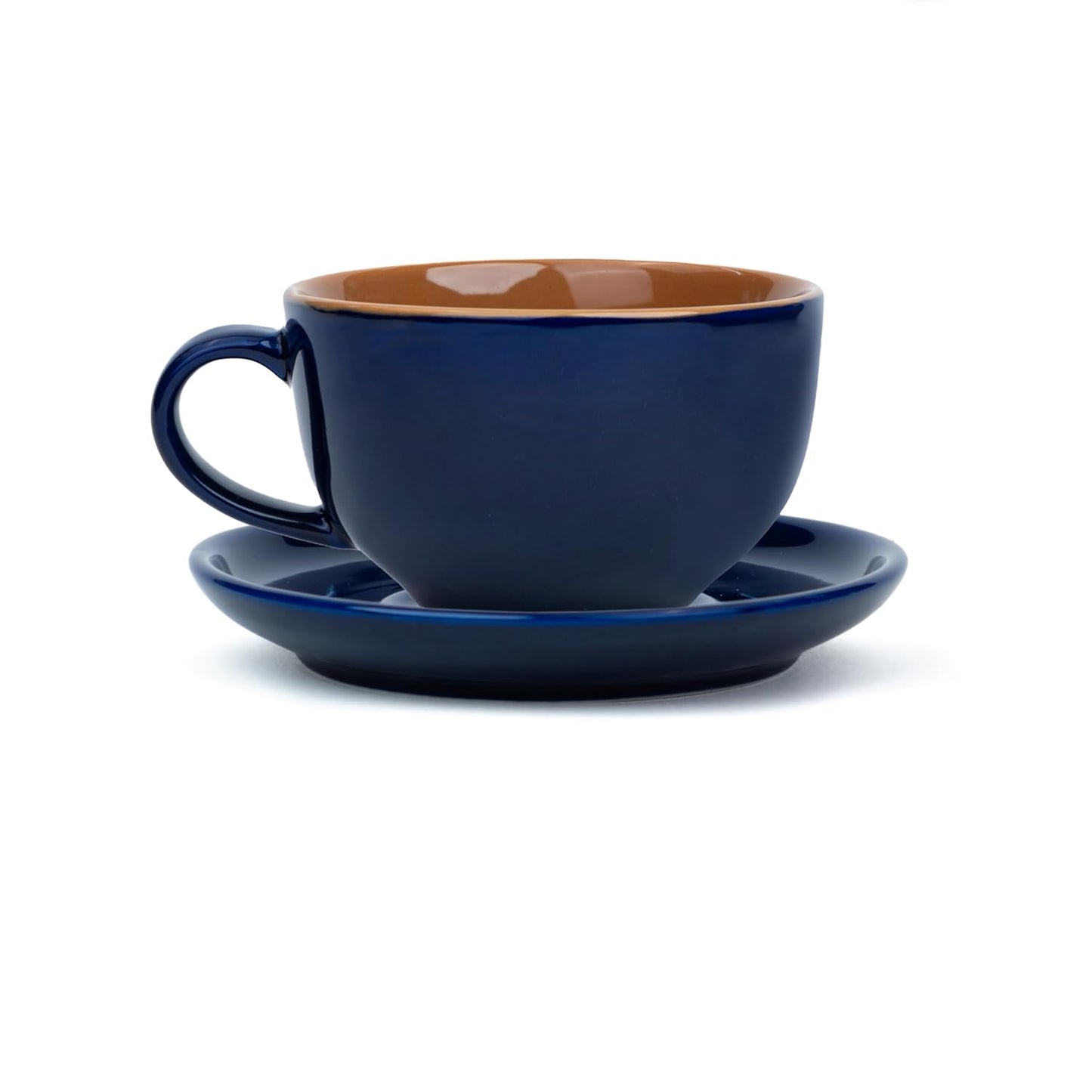 Premium Porcelain Ceramic Coffee Cup Saucer Set Teal Green 320ml, (Pack of 1)