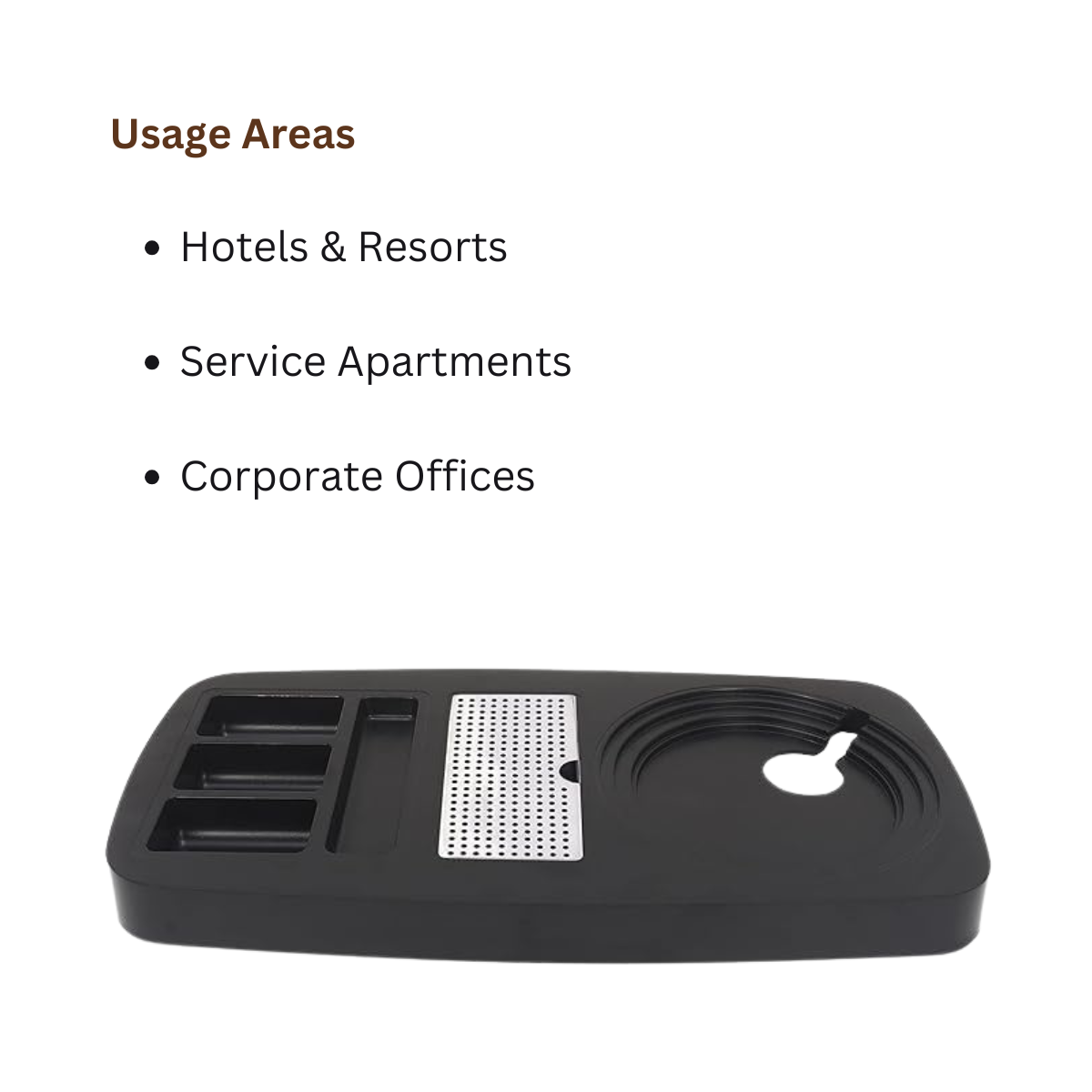 Electric Kettle Stand for Hotel Rooms | Curved corners