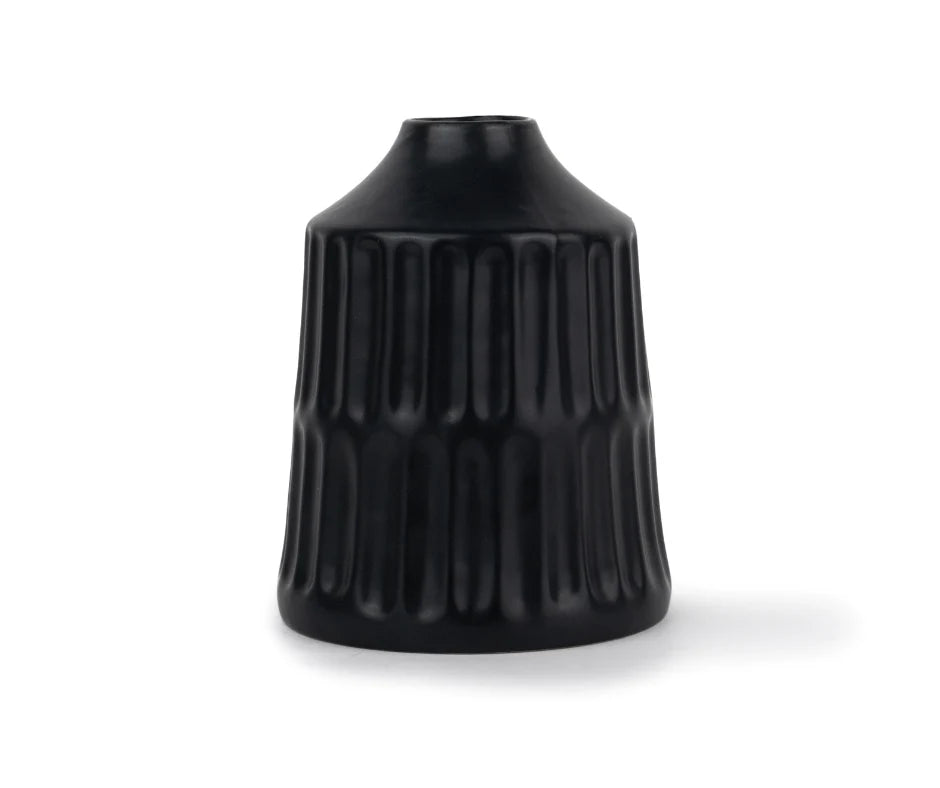 Carving Ceramic Vase, Ceramic vases for home decor, black, set of 1