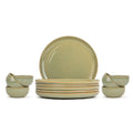 FLOW, Ceramic Dinner Set, Pista, 12 Pieces
