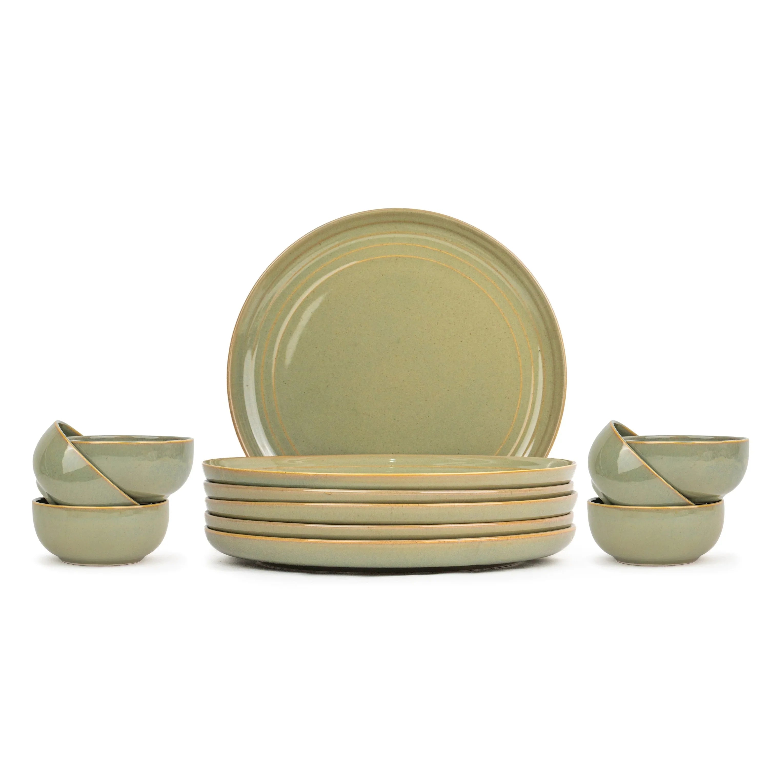 FLOW, Ceramic Dinner Set, Pista, 12 Pieces