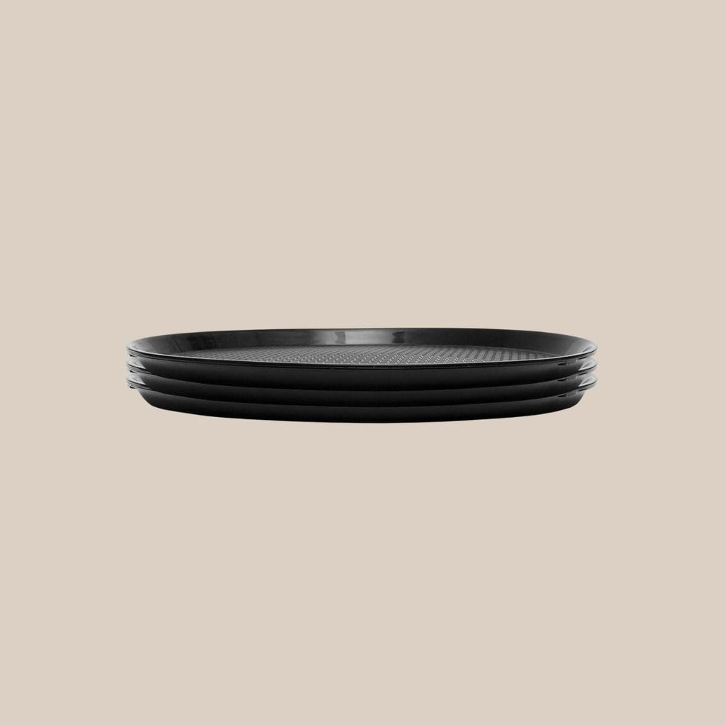 AERO, Serving tray, set of 3, polypropylene, round, black