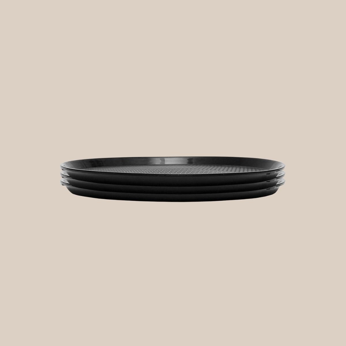 AERO, Serving tray, set of 3, polypropylene, round, black