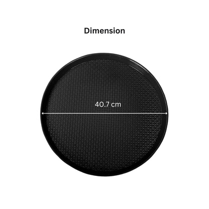 Black Plastic 16 inches Round Serving Tray Set – 3pcs