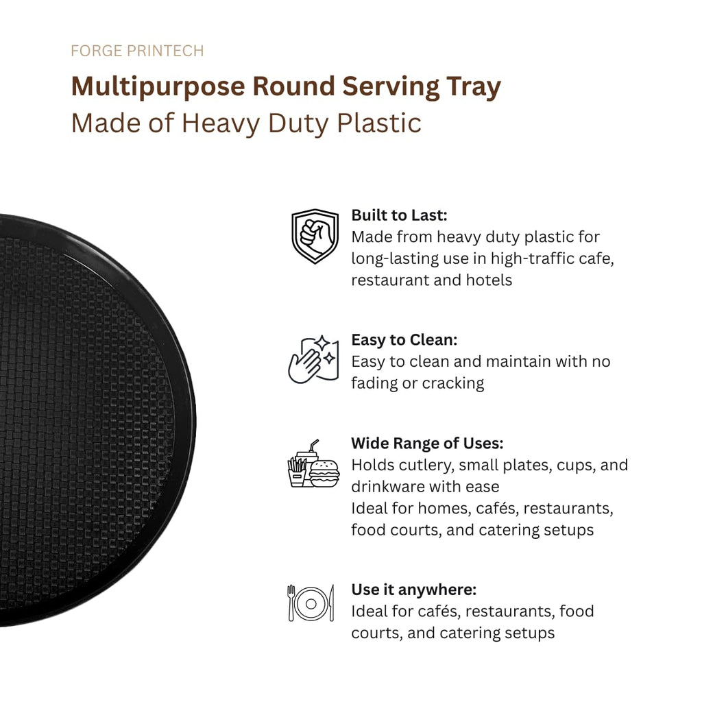 AERO, Serving tray, set of 3, polypropylene, round, black