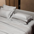 Opulence, Premium satin bedsheet, Vanilla White, Super King Size