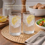 BOROSILICATE, glass, set of 6, clear, 320 ml