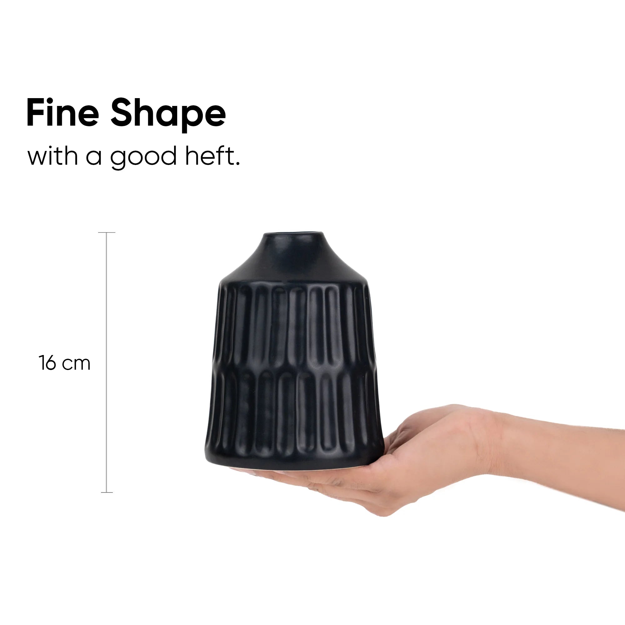 Carving Ceramic Vase, Ceramic vases for home decor, black, set of 1