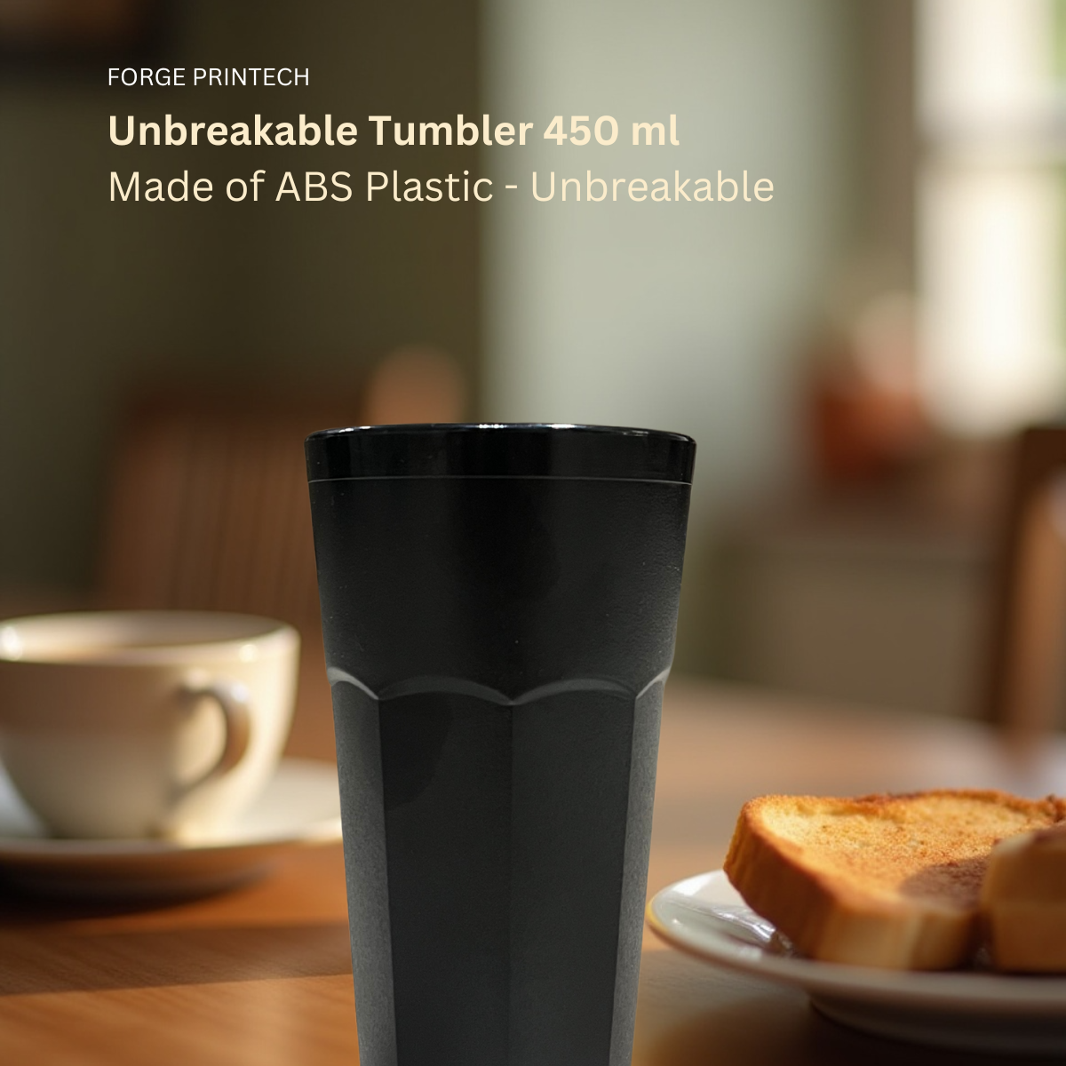 Luxer Black Unbreakable Tumblers 400ml, Set of 6