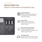 CLASSIC, Hospitality Kettle tray, rectangle, ABS plastic, 4 cup holder, black