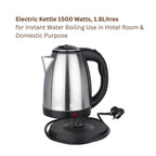 CLASSIC / SKYLINE, 5006 Electric kettle and kettle tray 2 cup holder, silver/black black, 1.8 L / 1500 W