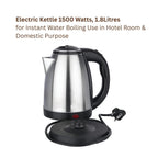 CLASSIC / SKYLINE, 5006 Electric kettle and kettle tray 4 cup holder, silver/black black, 1.8 L / 1500 W