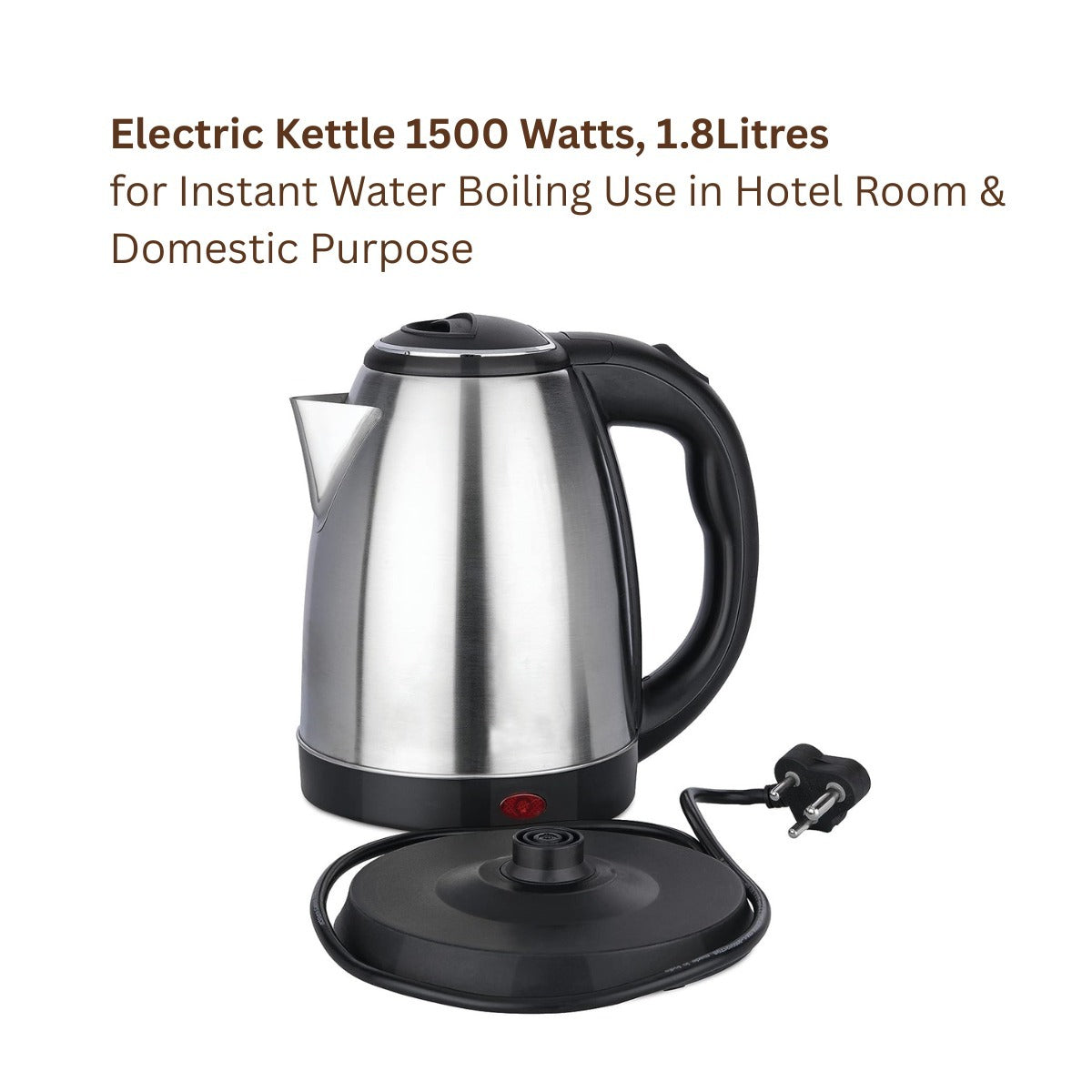 CLASSIC / SKYLINE, 5006 Electric kettle and kettle tray 4 cup holder, silver/black black, 1.8 L / 1500 W