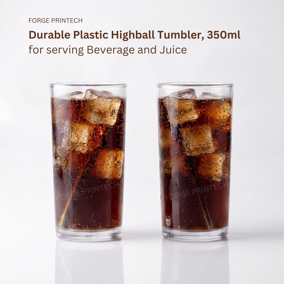 CLARENCE, Highball unbreakable plastic glass, set of 6, clear, 275 ml
