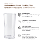 CLARENCE, Highball unbreakable plastic glass, set of 6, clear, 350 ml