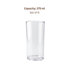 CLARENCE, Highball unbreakable plastic glass, set of 6, clear, 275 ml
