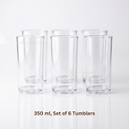 CLARENCE, Highball unbreakable plastic glass, set of 6, clear, 350 ml