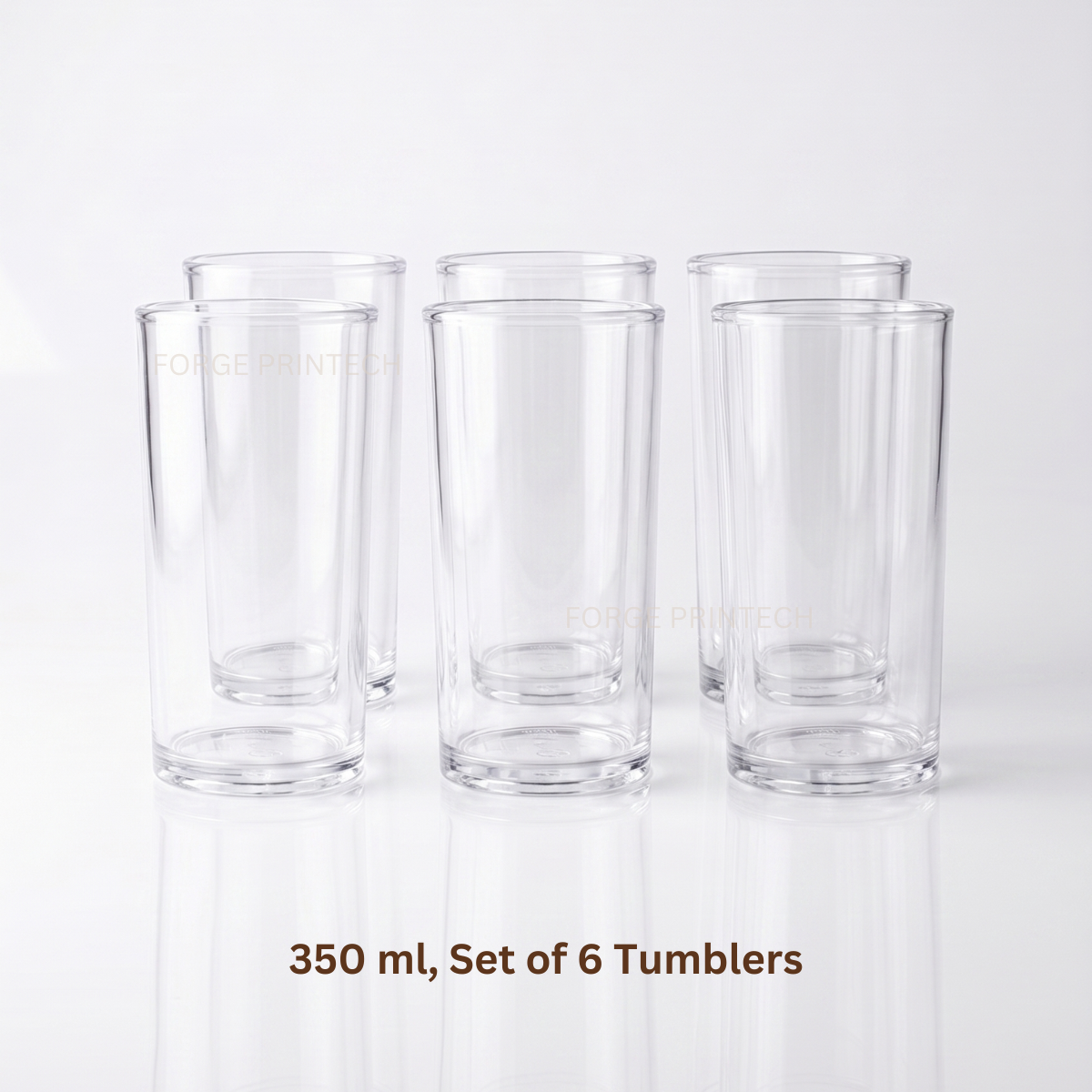 CLARENCE, Highball unbreakable plastic glass, set of 6, clear, 350 ml