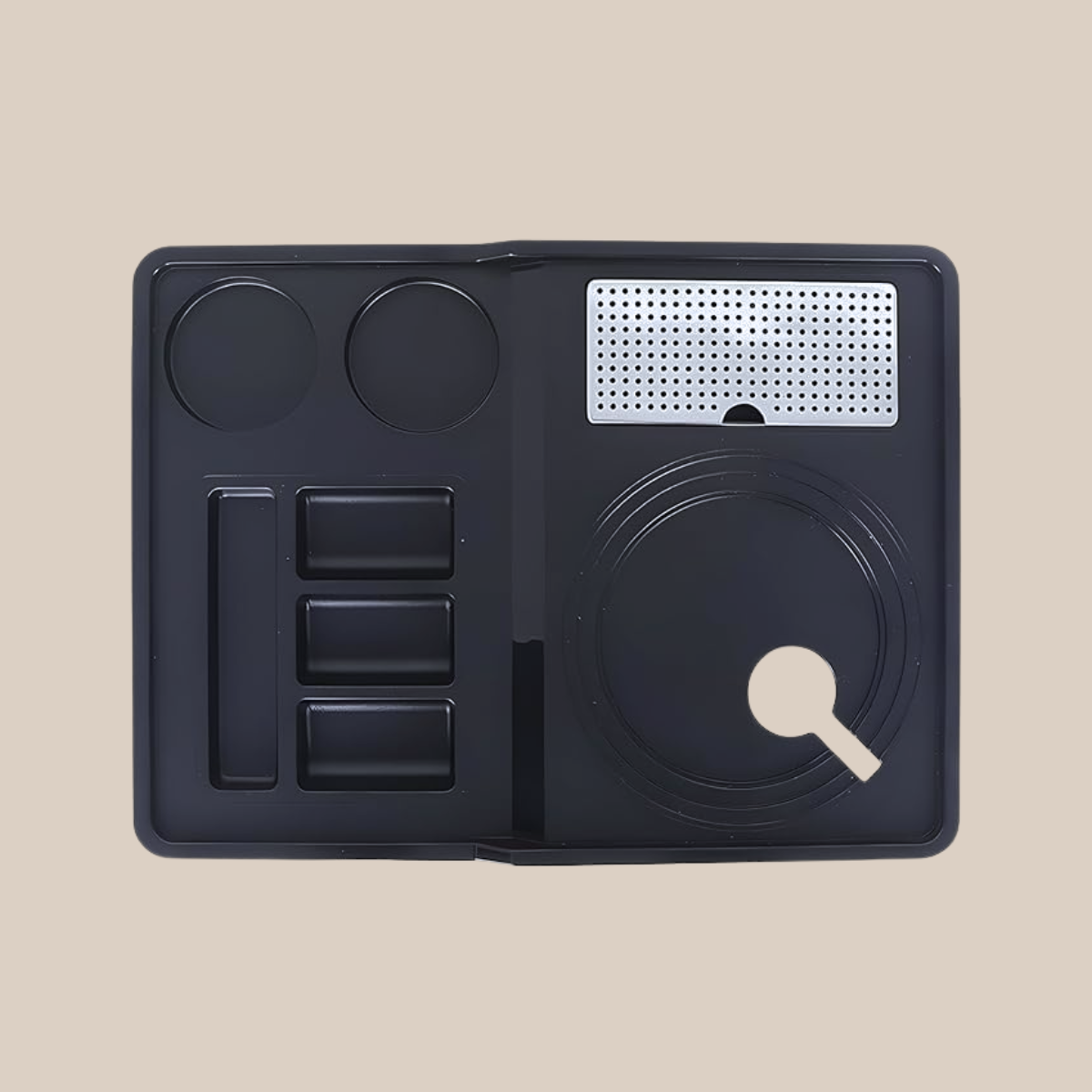CLASSIC, Hospitality Kettle tray, rectangle, ABS plastic, 2 cup holder, black