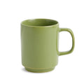 Rise Coffee Cup, Olive Green Ceramic Mugs, 350ml Pack of 4