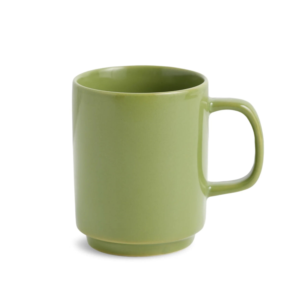 Rise Coffee Cup, Olive Green Ceramic Mugs, 350ml Pack of 4