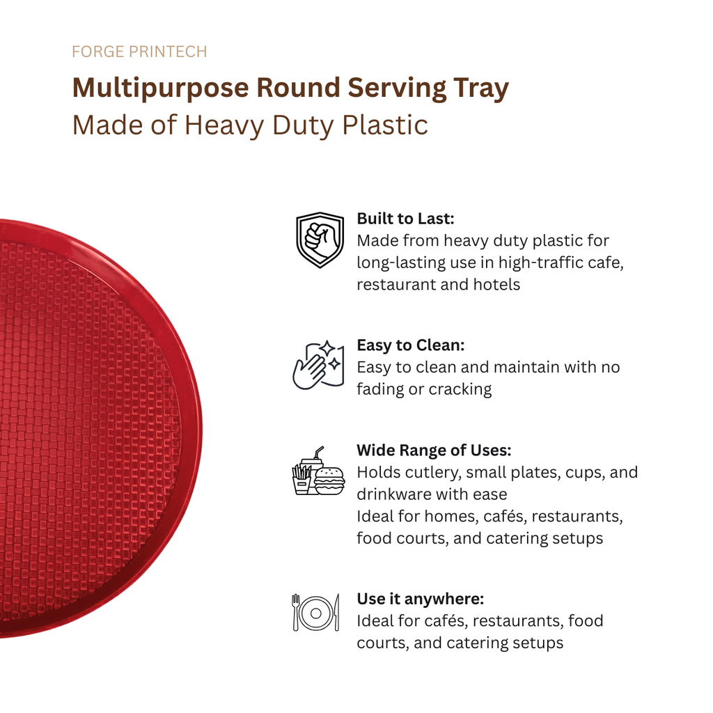 AERO, Serving tray, set of 3, polypropylene, round, red