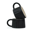 Cappuccino Classic Line, Café-Style Coffee Mugs, Black, 300ml Pack of 2