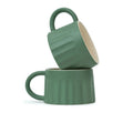 Cappuccino Classic Line, Café-Style Coffee Mugs, Green, 300ml Pack of 2