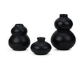Evo Ceramic Vase, Ceramic Vases for Décor, Black, Set of 3