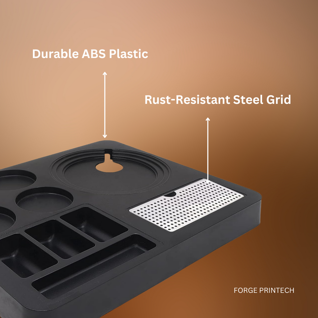CLASSIC, Hospitality Kettle tray, rectangle, ABS plastic, 4 cup holder, black