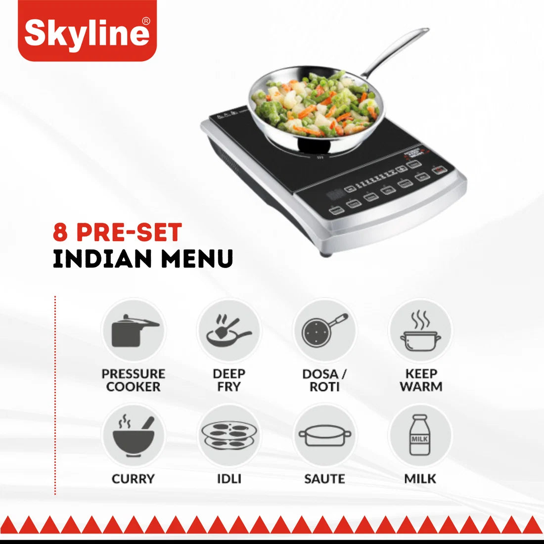 SKYLINE, Induction Cooker, Multi-Function Cooking Appliance, 2000W