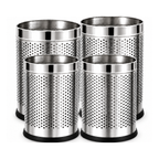 Classic Perforated Bin, 2 medium and 2 small, stainless steel dustbin, set of 4