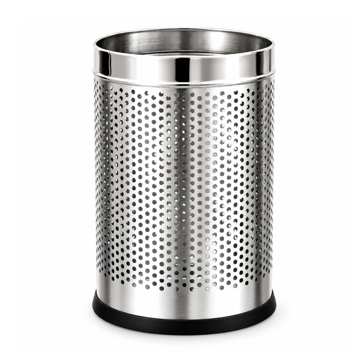 Classic Perforated Bin, 2 medium and 2 small, stainless steel dustbin, set of 4