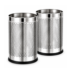 Classic Perforated Bin, Medium Jali Bin, Stainless Steel, Set of 2