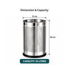 Classic Perforated Bin, 2 medium and 2 small, stainless steel dustbin, set of 4