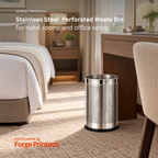 Classic Perforated Bin, 2 medium and 2 small, stainless steel dustbin, set of 4
