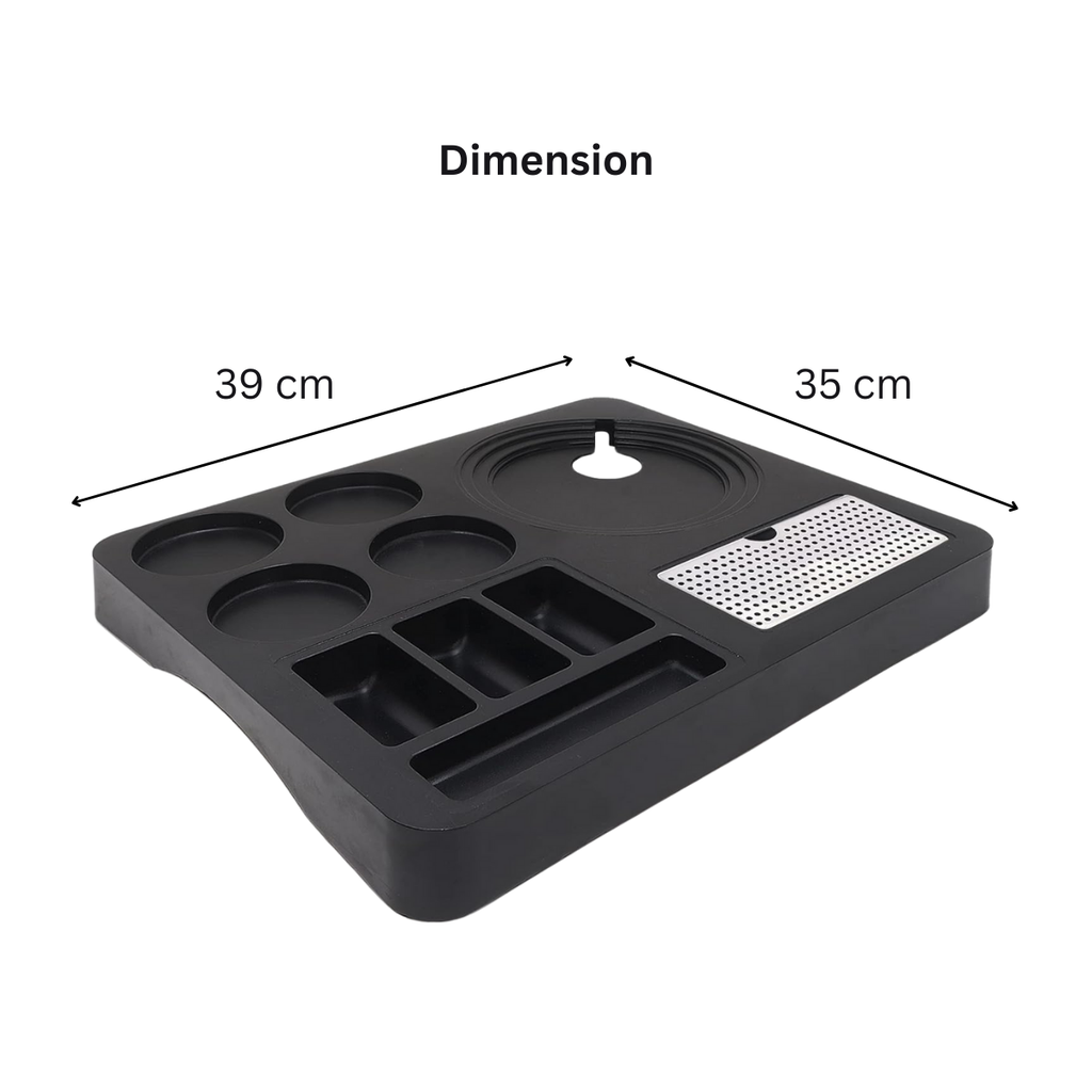 CLASSIC, Hospitality Kettle tray, rectangle, ABS plastic, 4 cup holder, black